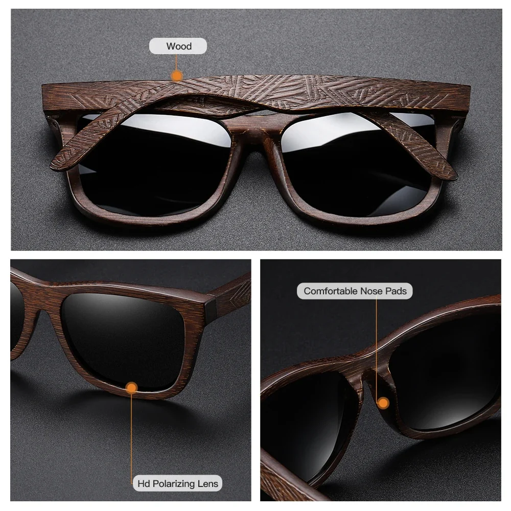Natural Bamboo Polarized Shades - Image 7